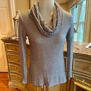 Madison & Berkeley Stripe Cowl Neck Top SZ XS